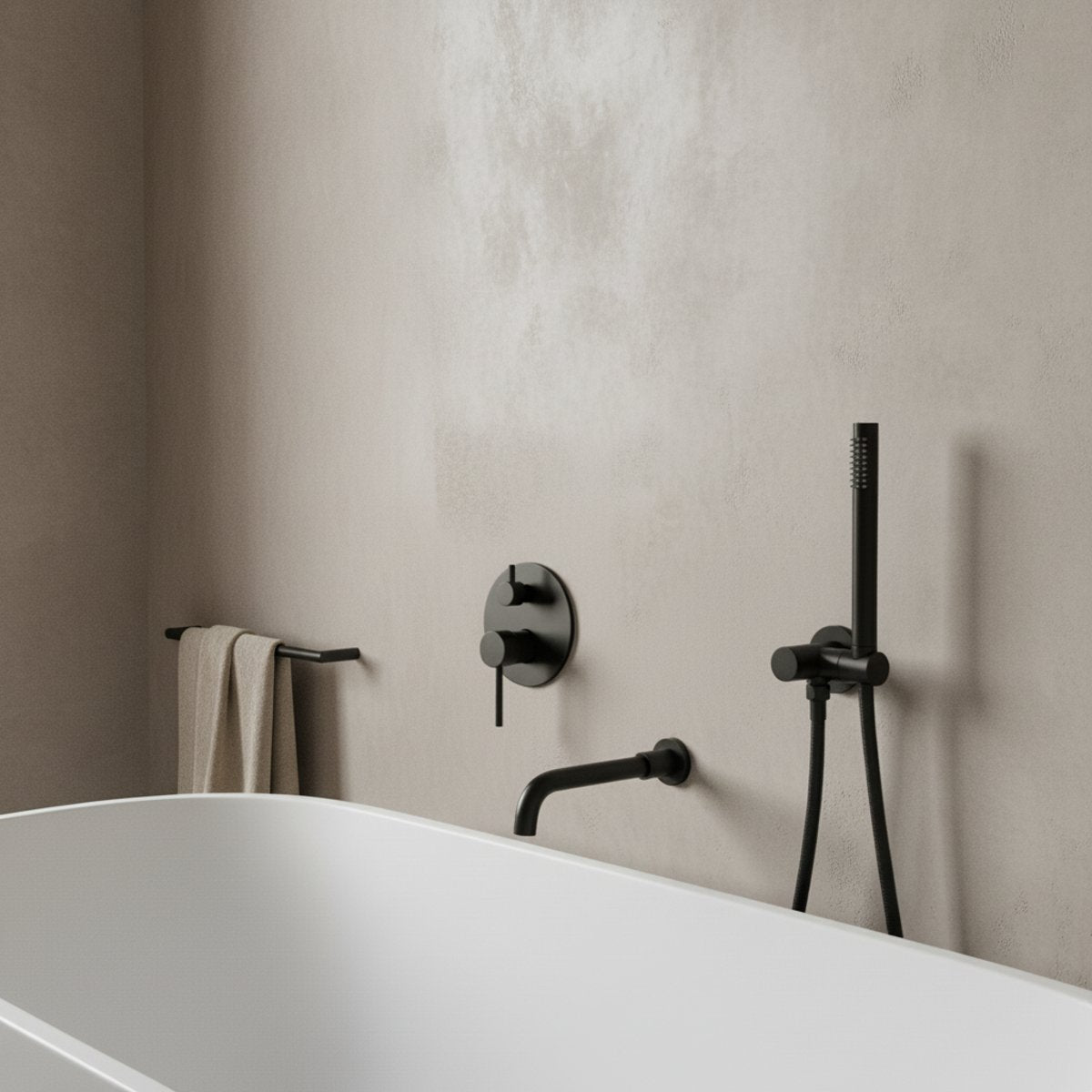 Colonne de bain encastré noir mate