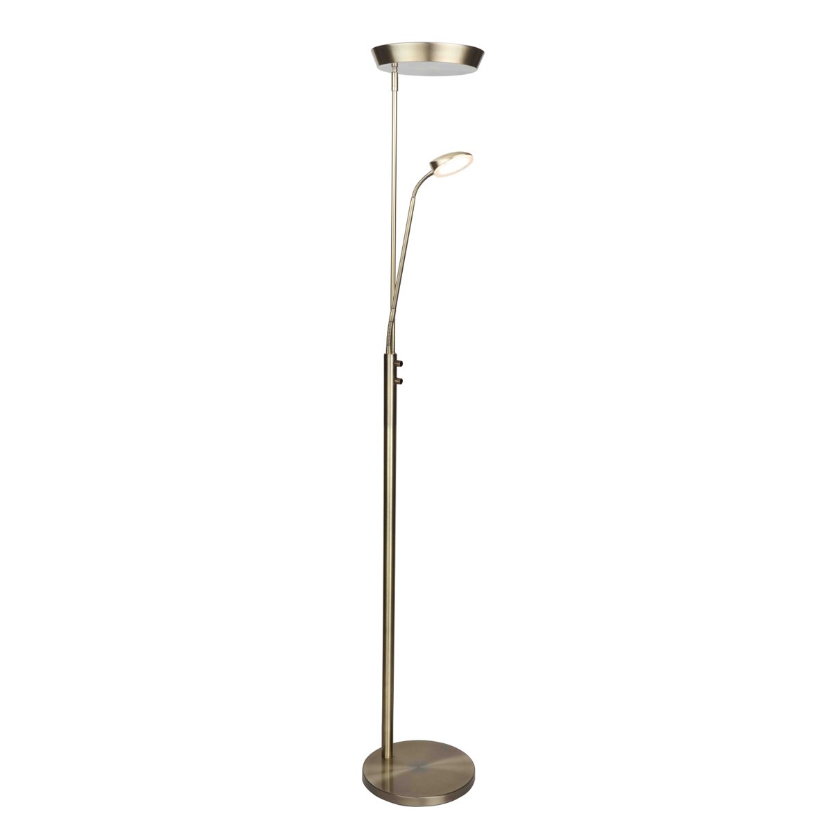 Lampadaire Vegas Combi éclairage indirect avec variateur – Laiton antique