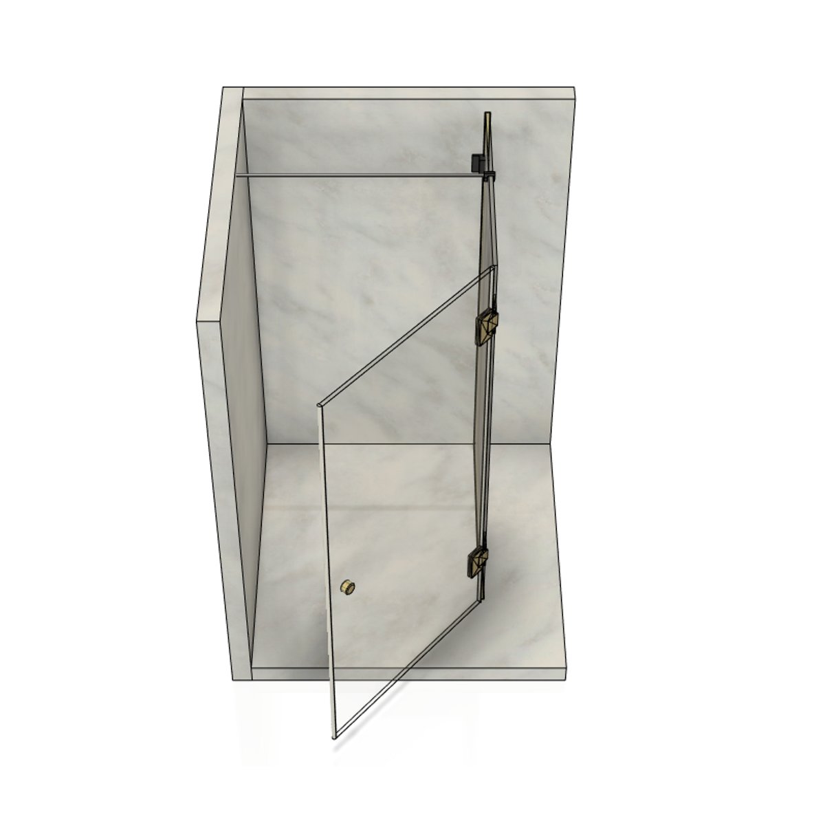 Pare-douche sur receveur en verre trempé sur mesure EDGE - Alu Mat