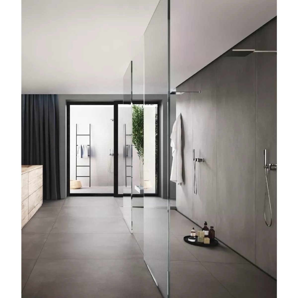 Carrelage Effet Béton AZUMA 120x120 Gris Foncé rectifié