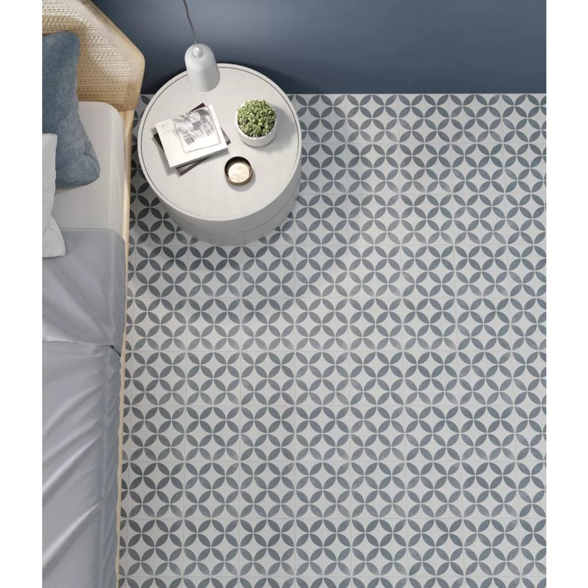 Carrelage Imitation Carreaux De Ciment 22,3x22,3 HAVANA White Petals