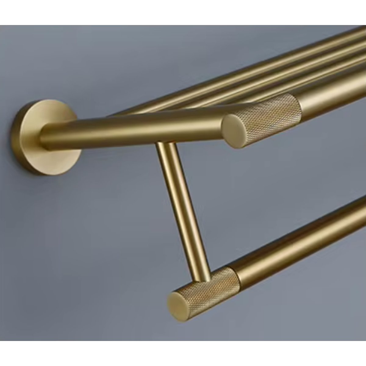 Porte serviettes or brossé strié