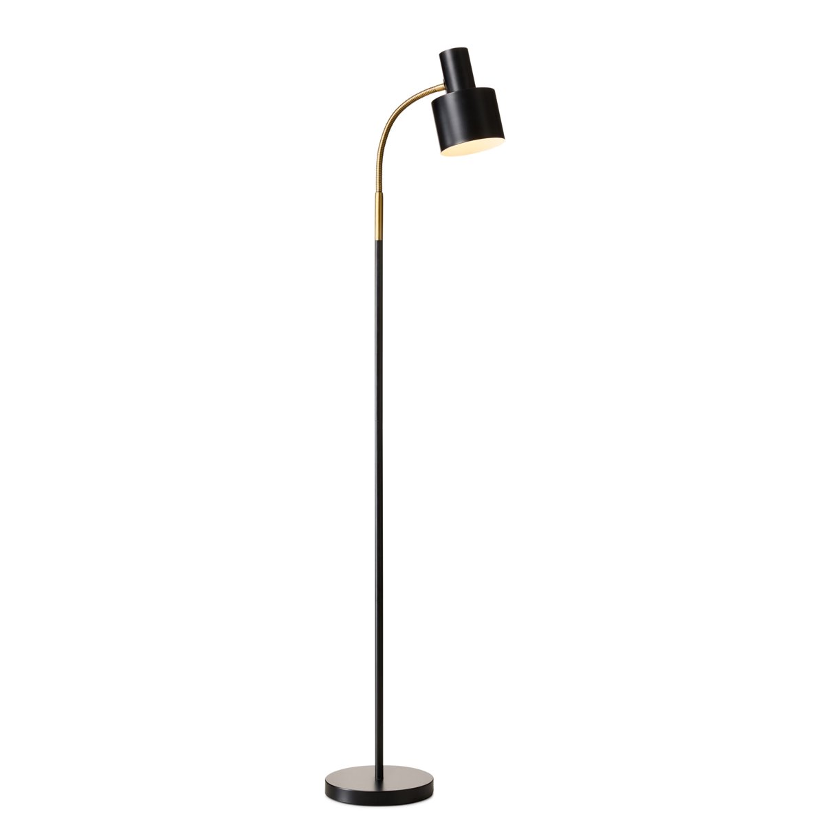 Lampadaire Vogue E27 – Noir / laiton antique