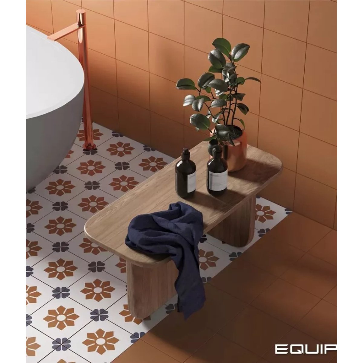 Carrelage Imitation Carreaux De Ciment 20x20 RIVOLI Fiore