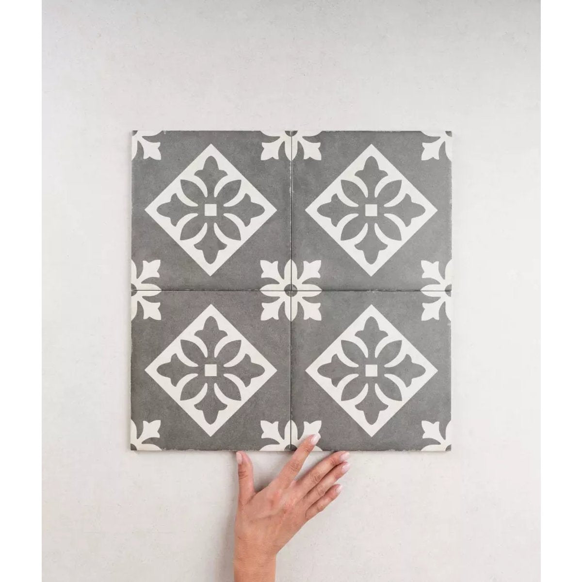Carrelage Carreaux de Ciment ART NOUVEAU DECOR 20x20 Padua Black