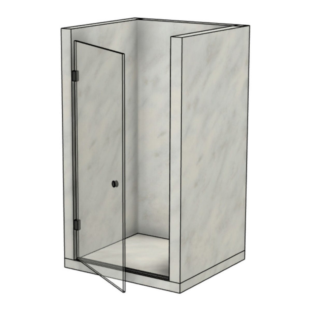 Porte de douche pivotante en verre trempé 8mm sur mesure TRIGO - Bronze Brossé