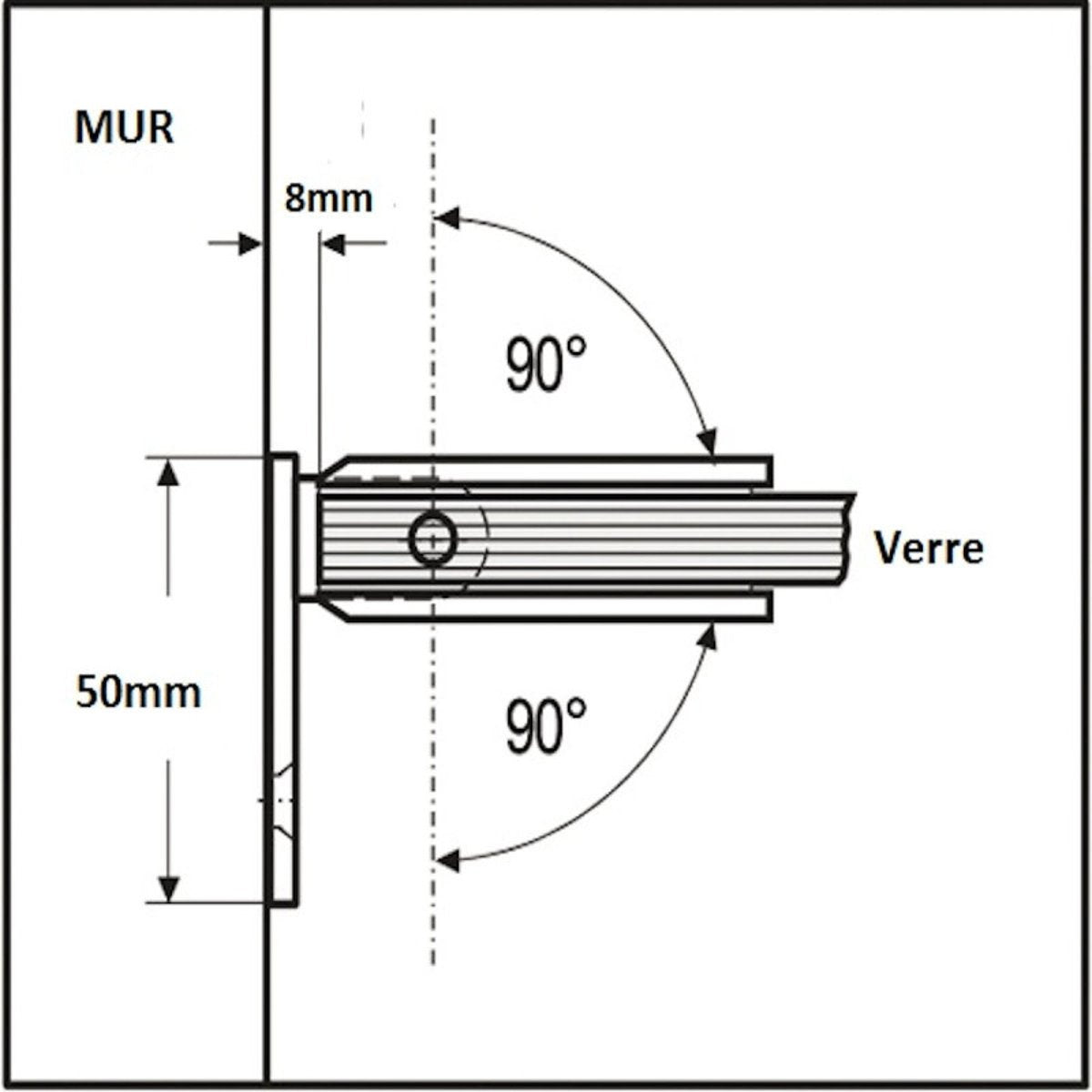 Portes de douche doubles en verre trempé 8mm sur mesure SALOON - Noir Mat