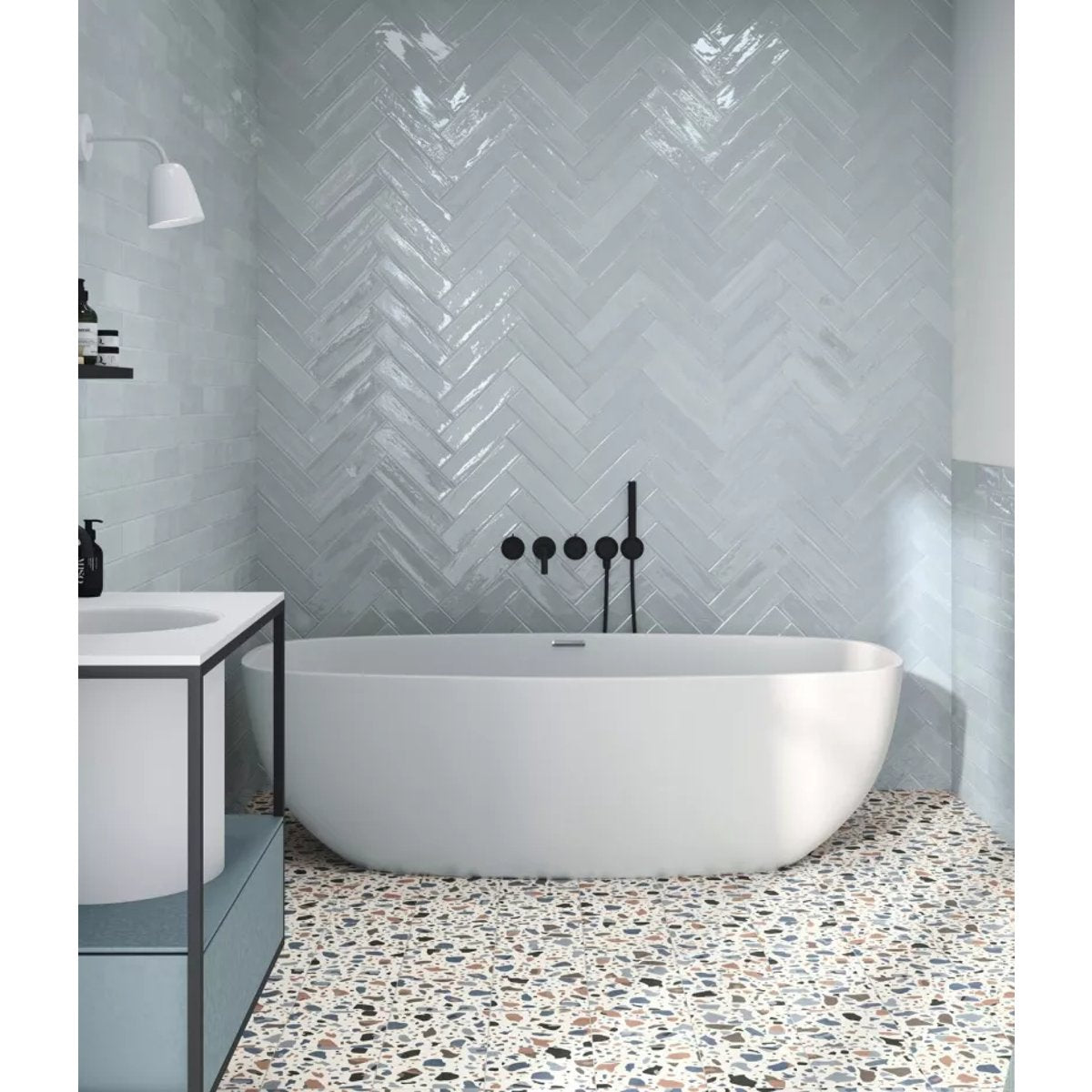 Carrelage effet Terrazzo Bleu STAY 20x20 Blue