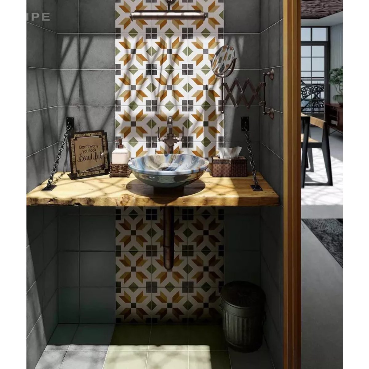 Carrelage Carreaux de Ciment ART NOUVEAU DECOR 20x20 Empire Colour