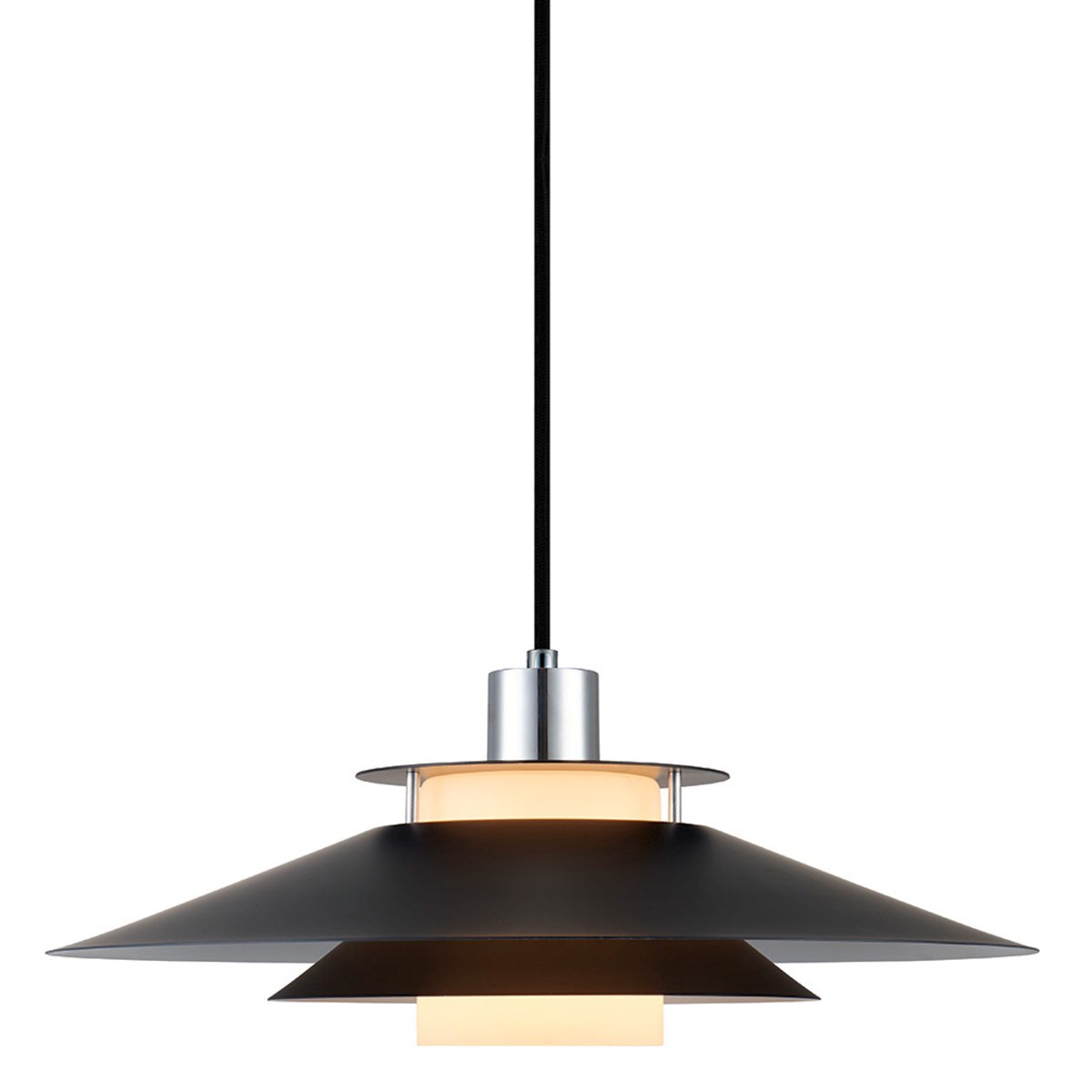 Suspension Rivoli Ø40 – Noir / chrome