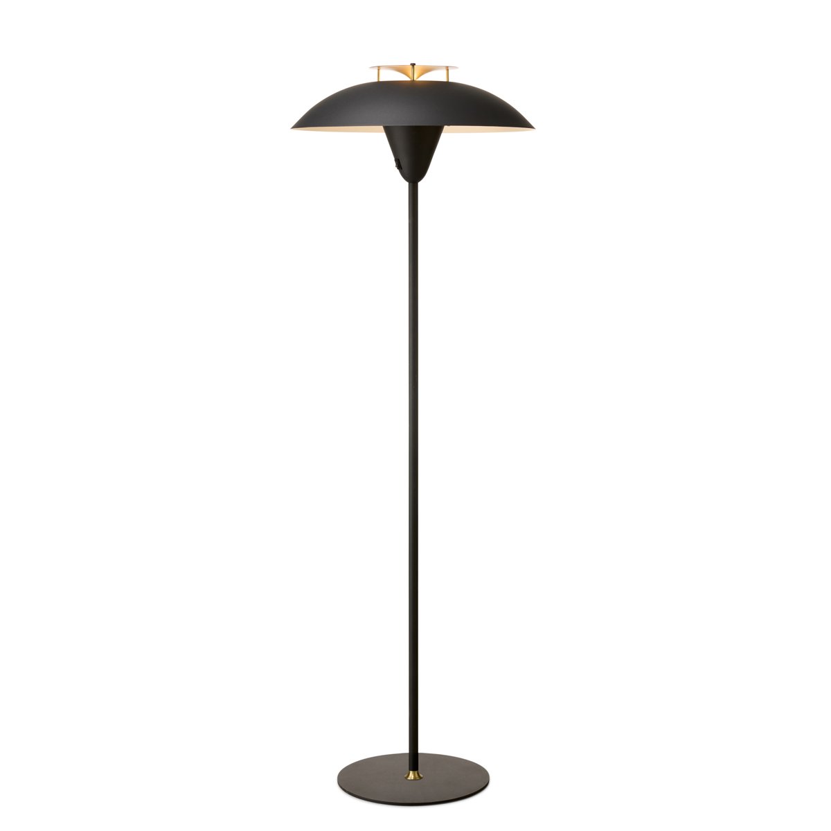 Lampadaire Stepp – Noir / laiton antique