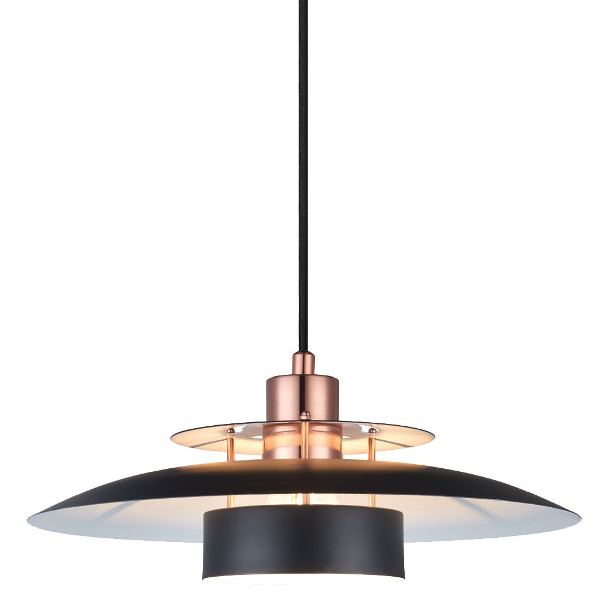 Suspension Sørup Ø40 – Noir / cuivre