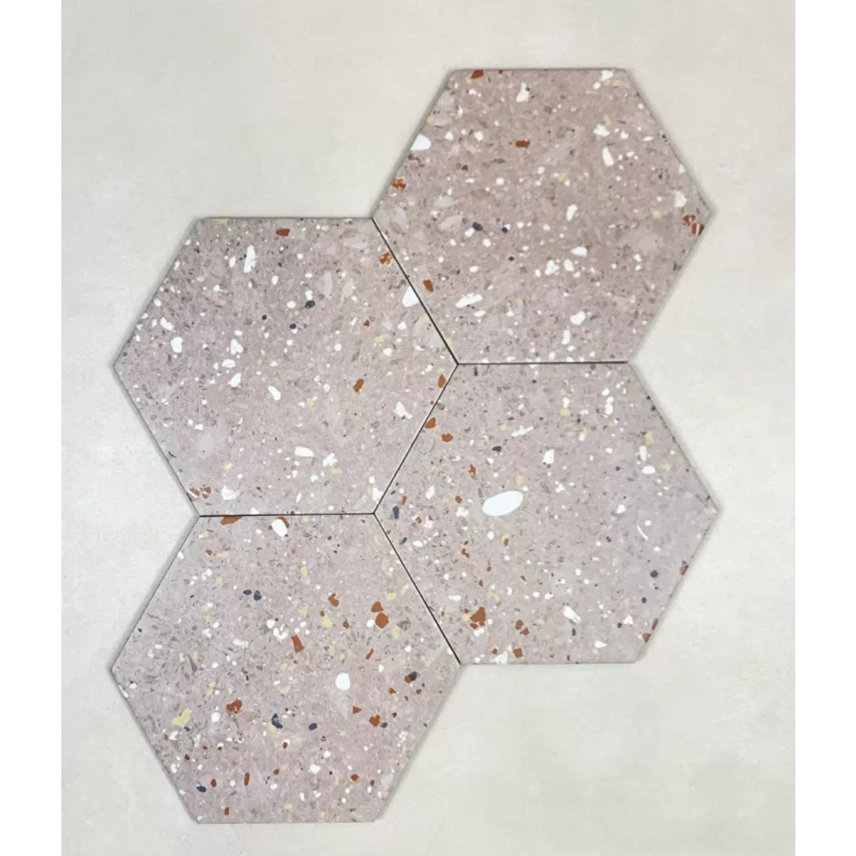 Carrelage Effet Terrazzo Hexagonal AROUSA 25,8x29 Rosa
