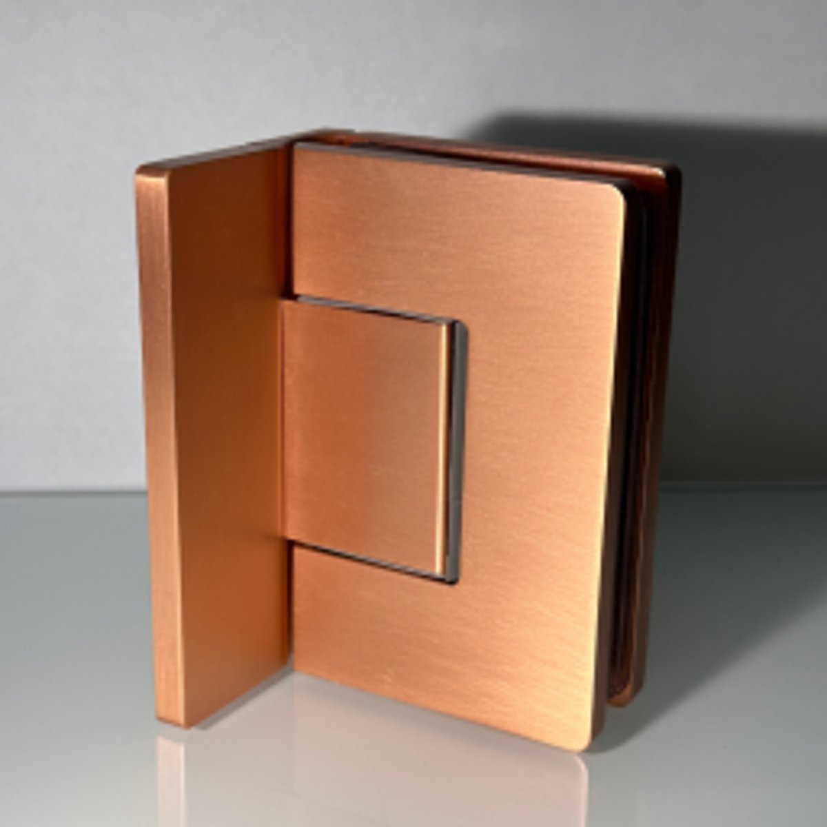 Porte de douche pivotante en verre trempé 8mm sur mesure TRIGO - Cuivre Brossé