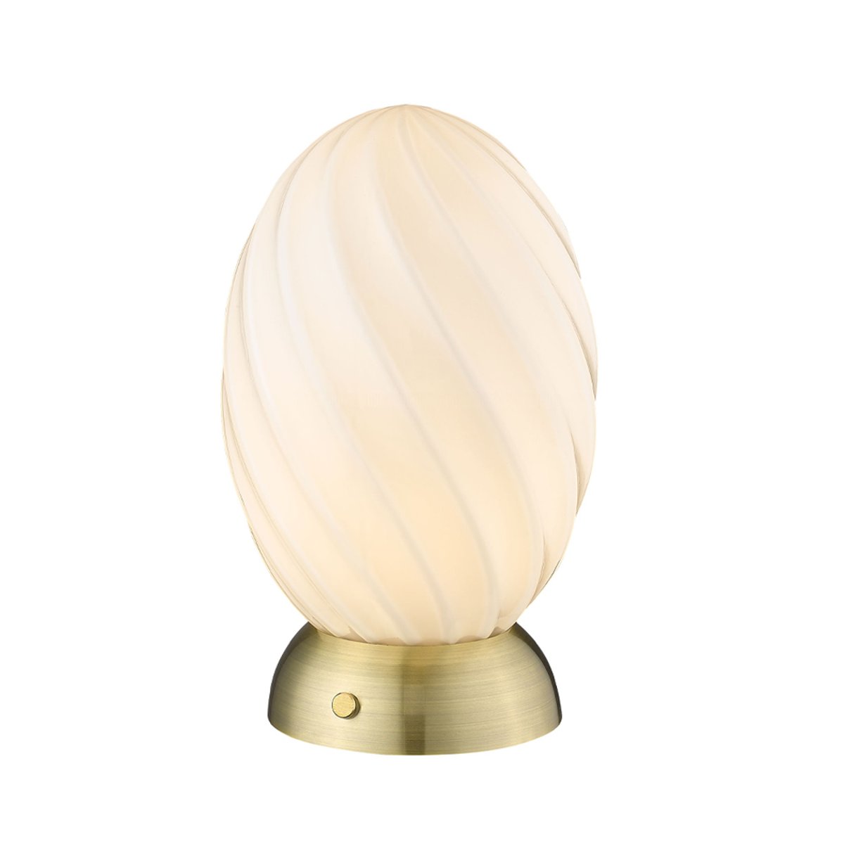Lampe à poser Twist Oval 1 x G9 – Opale / laiton antique