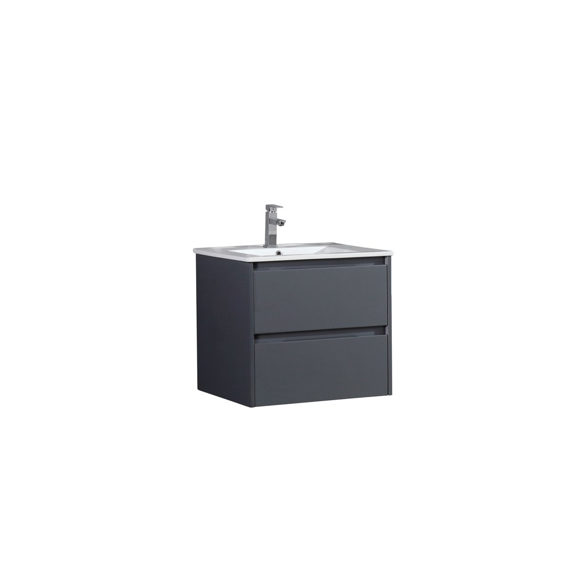 Ensemble salle de bain 60 cm gris laqué Aquadoli