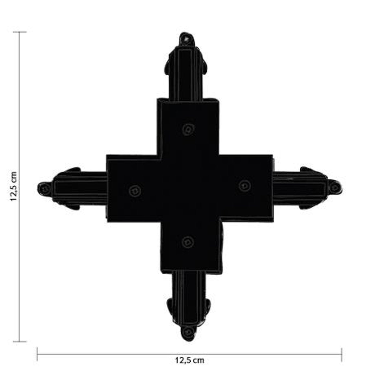 Connecteur en X 4 directions pour rail Halo Track – Noir