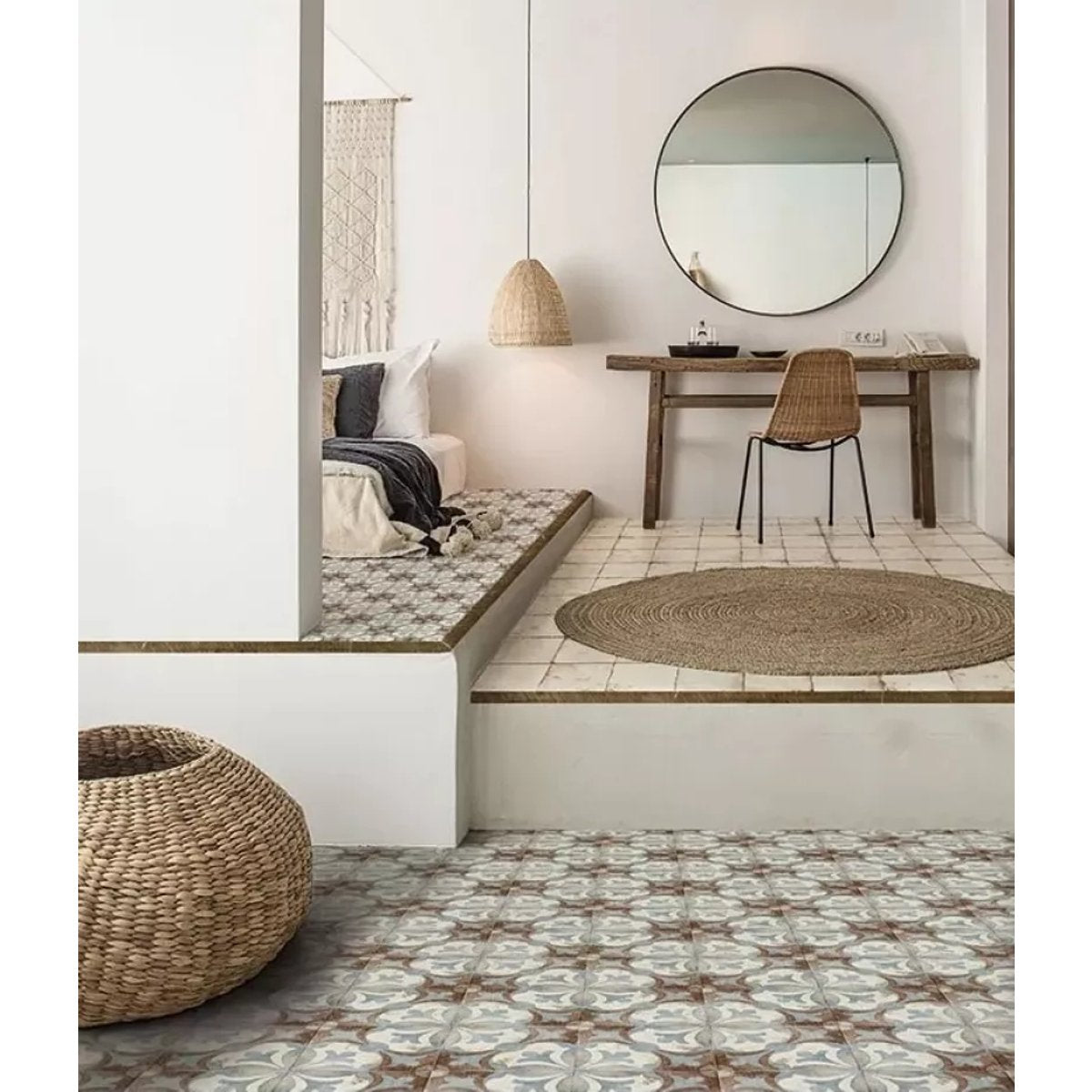 Carrelage Imitation Carreaux De Ciment LOFT FLOOR 20x20 Ohio White