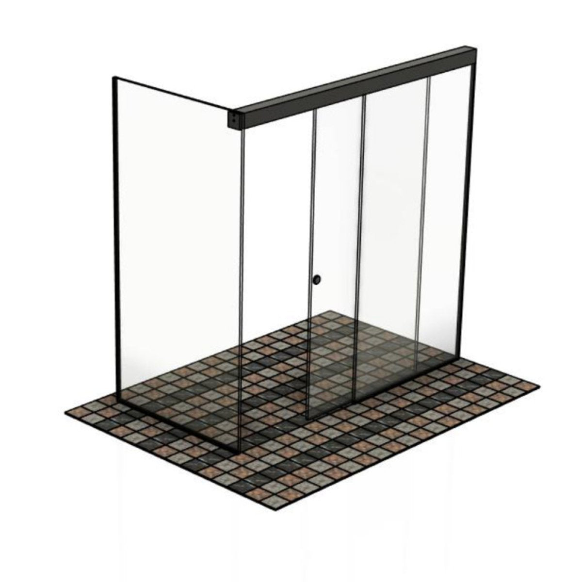 Paroi de douche coulissante Verre-Mur DOLCE SANHECO sur mesure - Noir