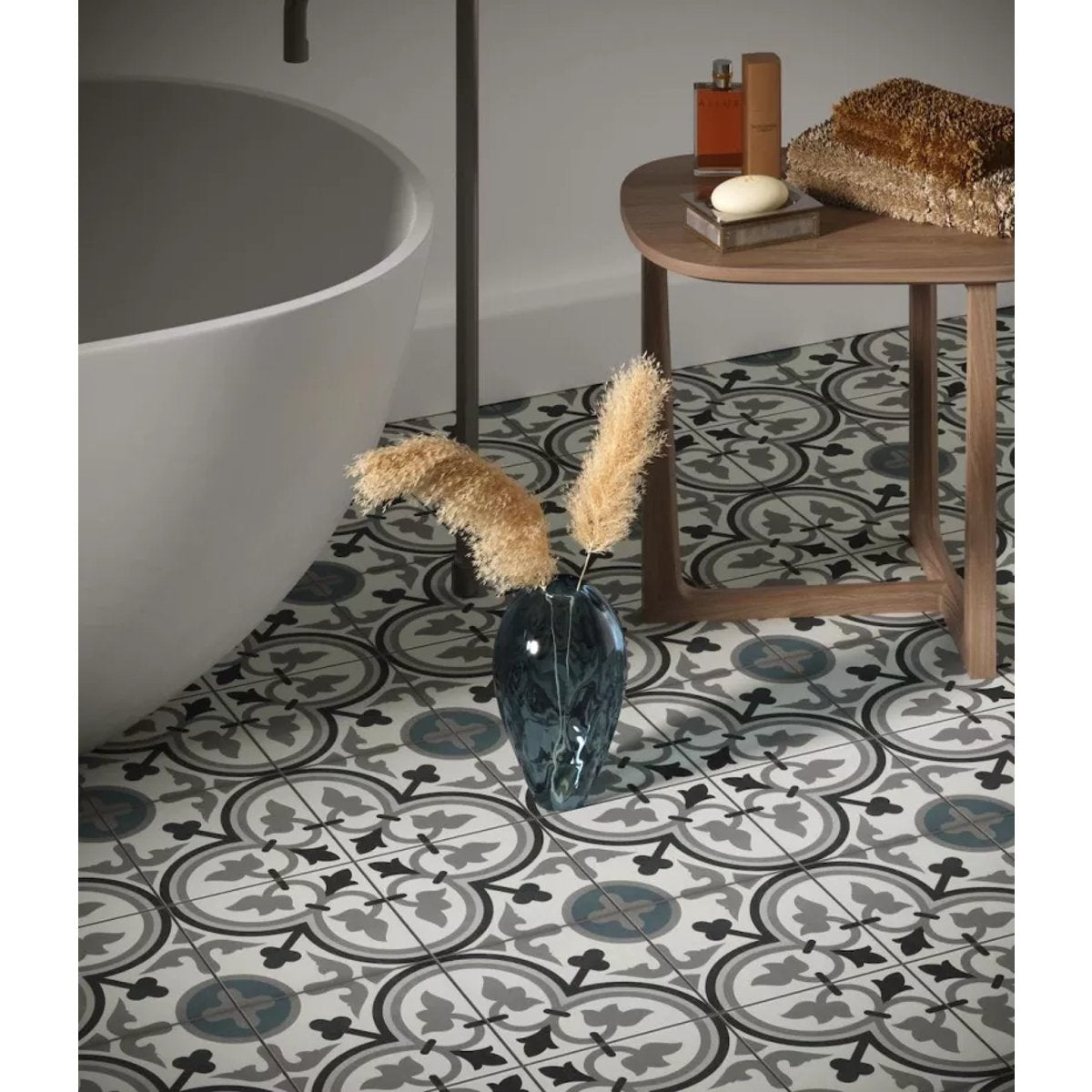 Carrelage Imitation Carreaux De Ciment 20x20 LA VILETTE George Bleu