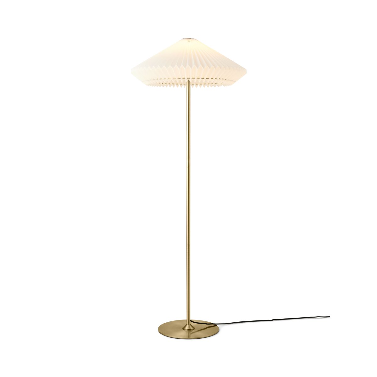 Lampadaire Paris Ø56 – Blanc pur / laiton antique