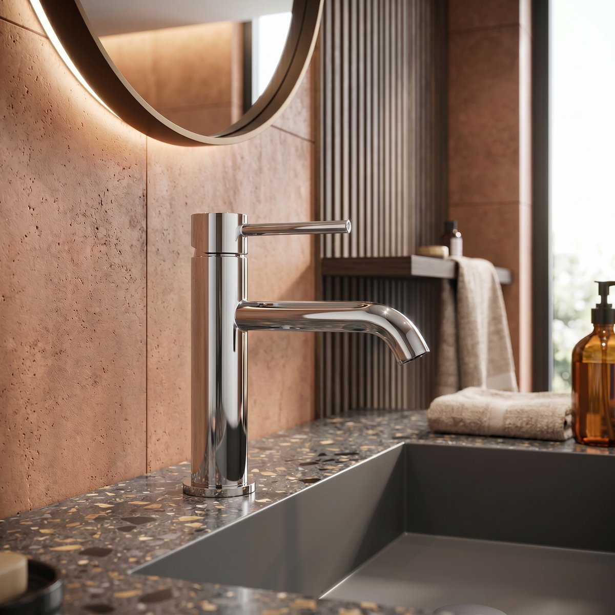 Mitigeur de salle de bain chrome