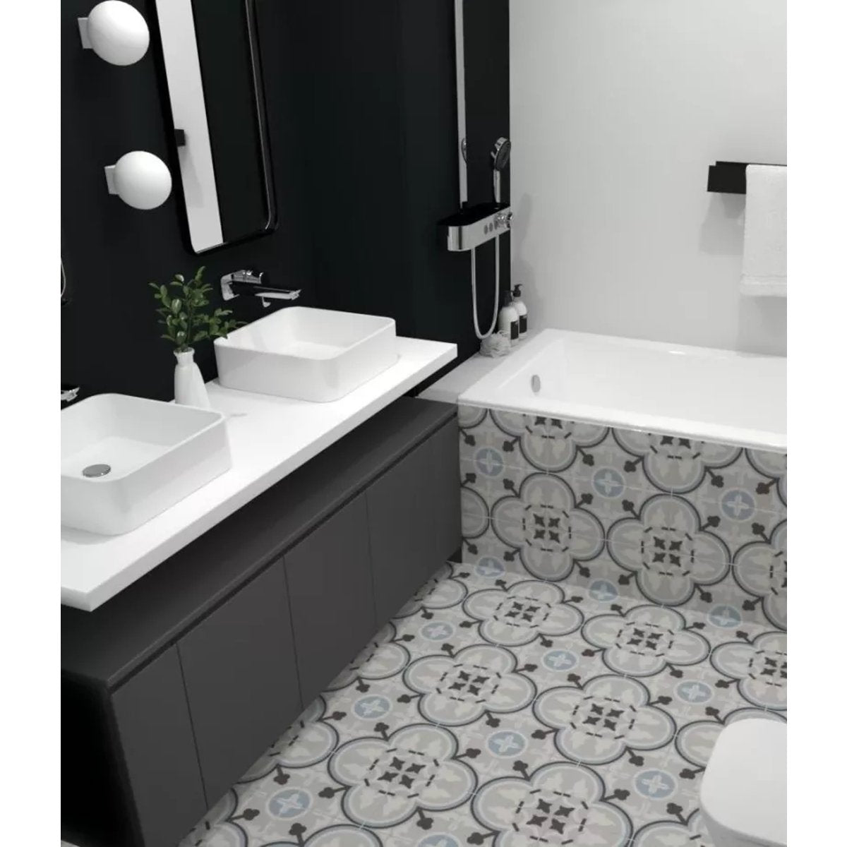 Carrelage Carreaux de Ciment LA MADELEINE 20x20 Flavie Bleu