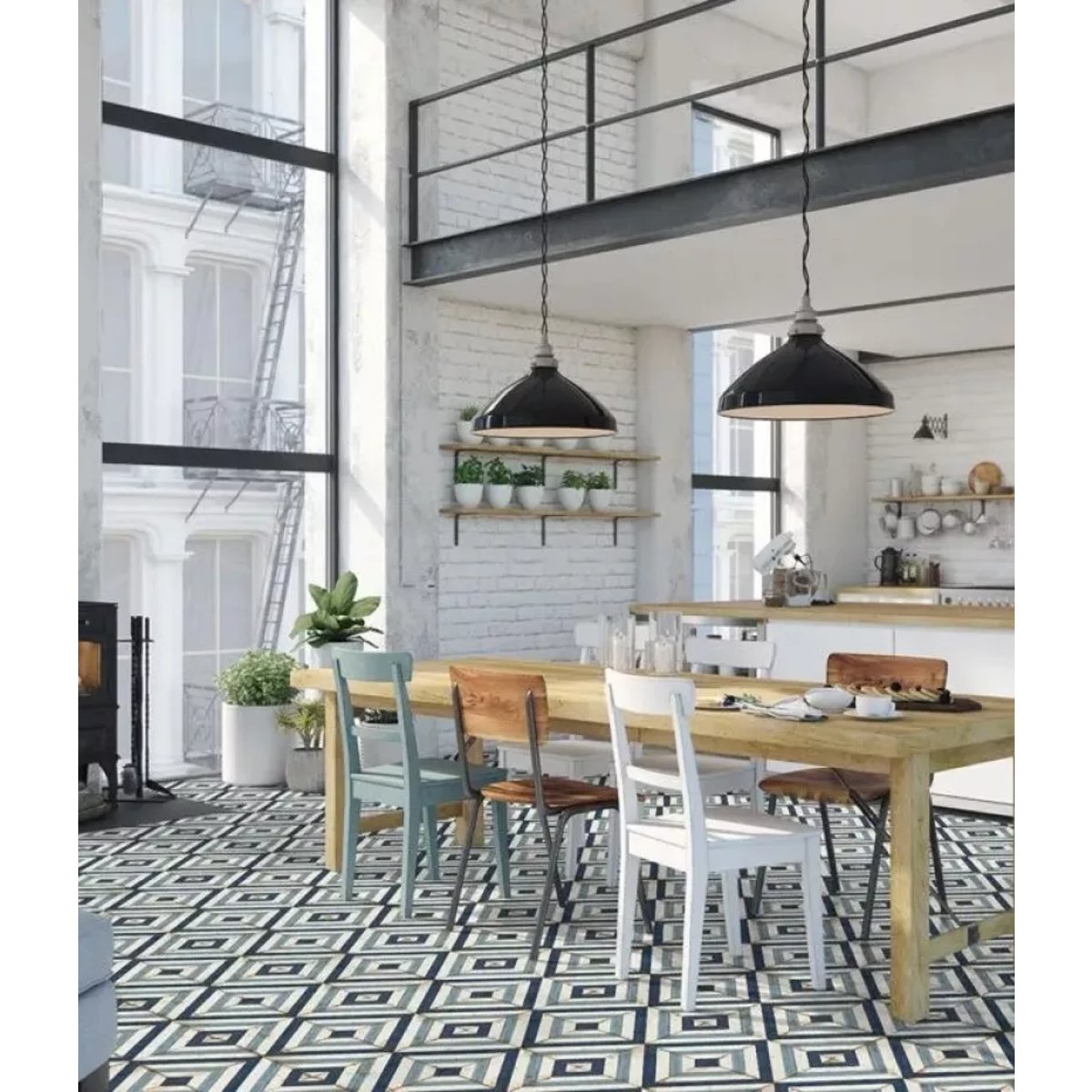 Carrelage Imitation Carreaux De Ciment LOFT FLOOR 20x20 Elyria