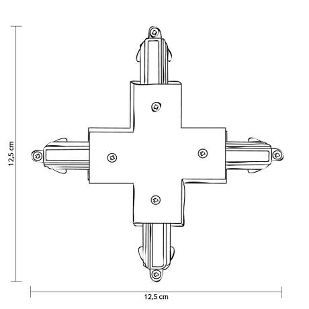 Connecteur en X 4 directions pour rail Halo Track – Blanc