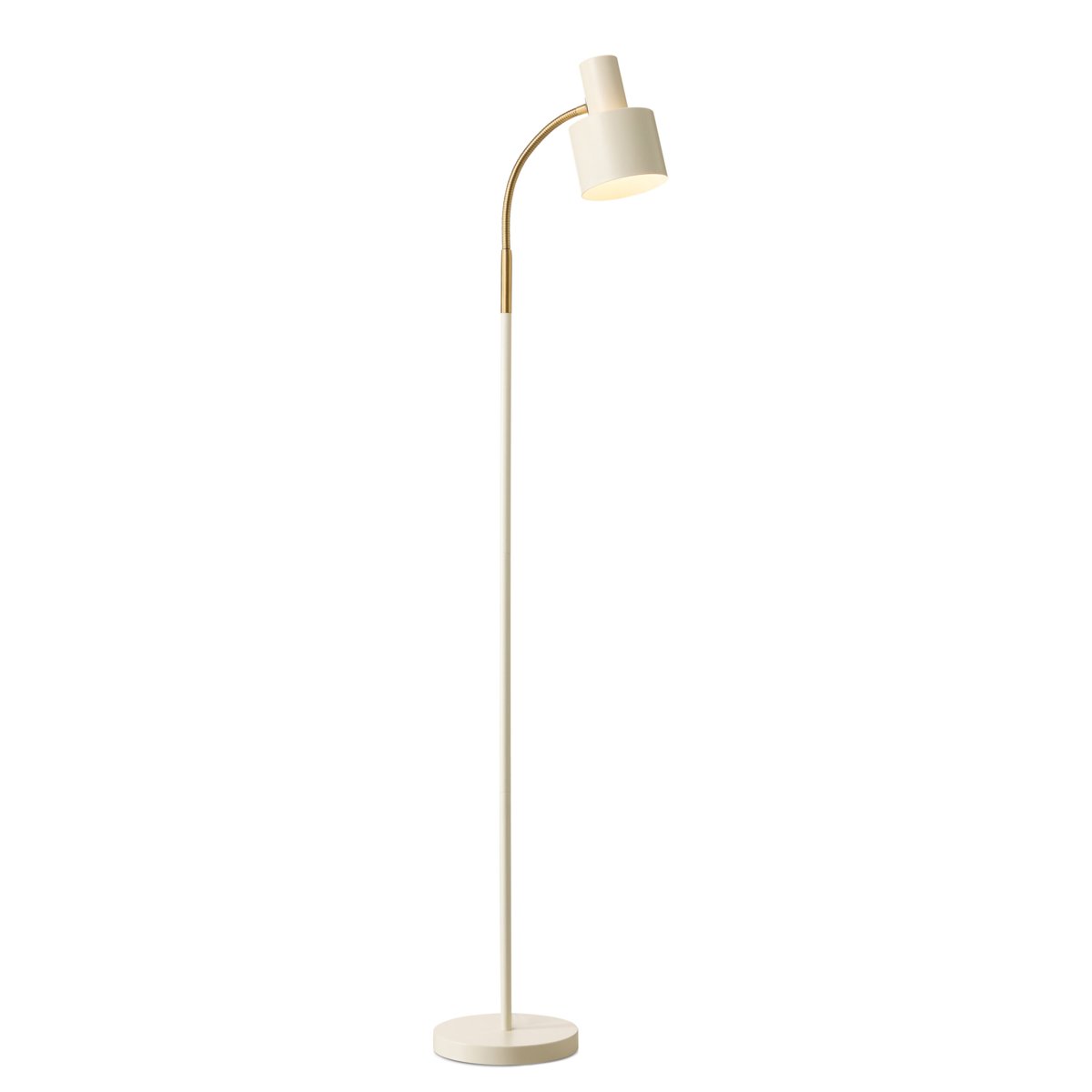 Lampadaire Vogue E27 – Crème / laiton antique