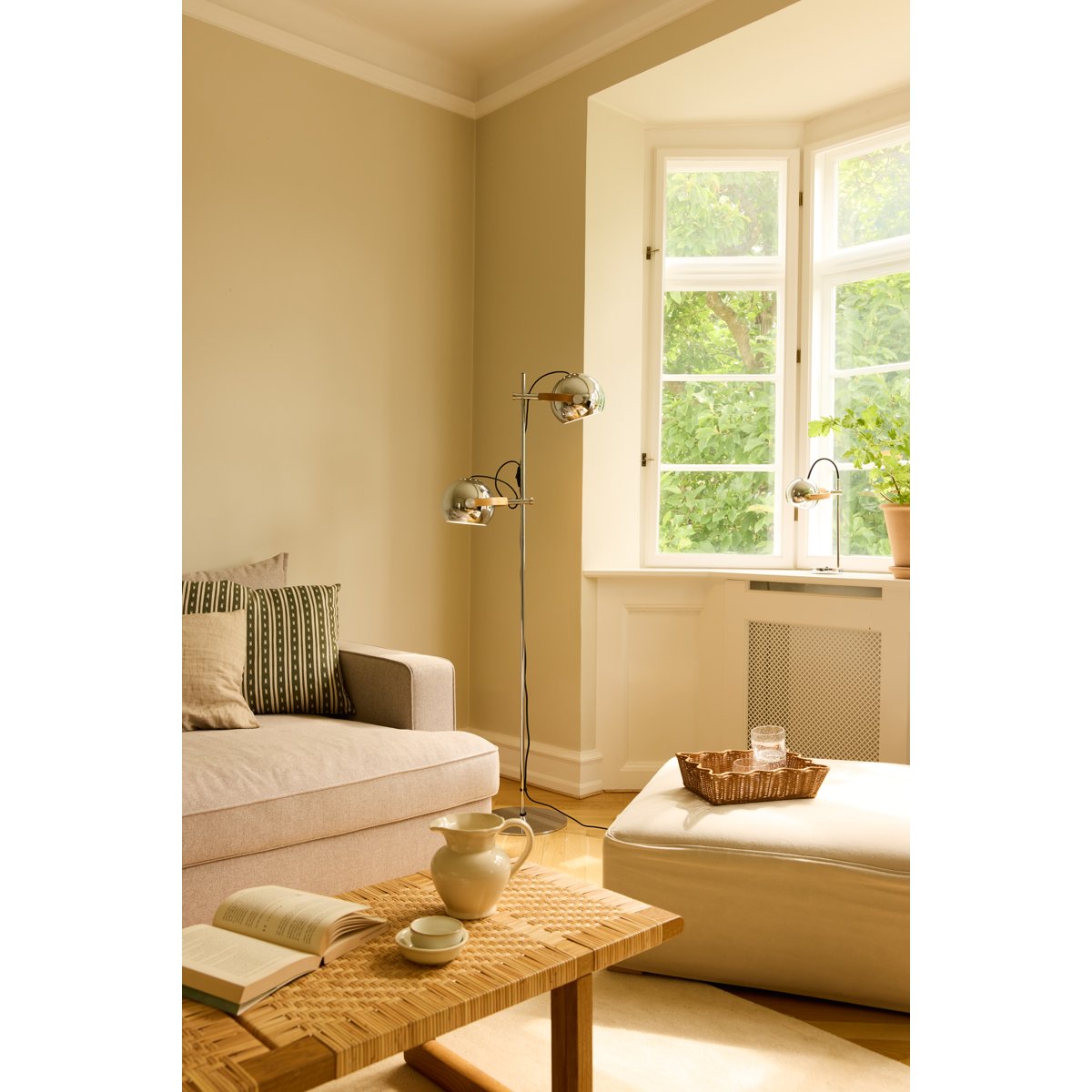 Lampadaire DC 2 lumières Ø18 – Chrome