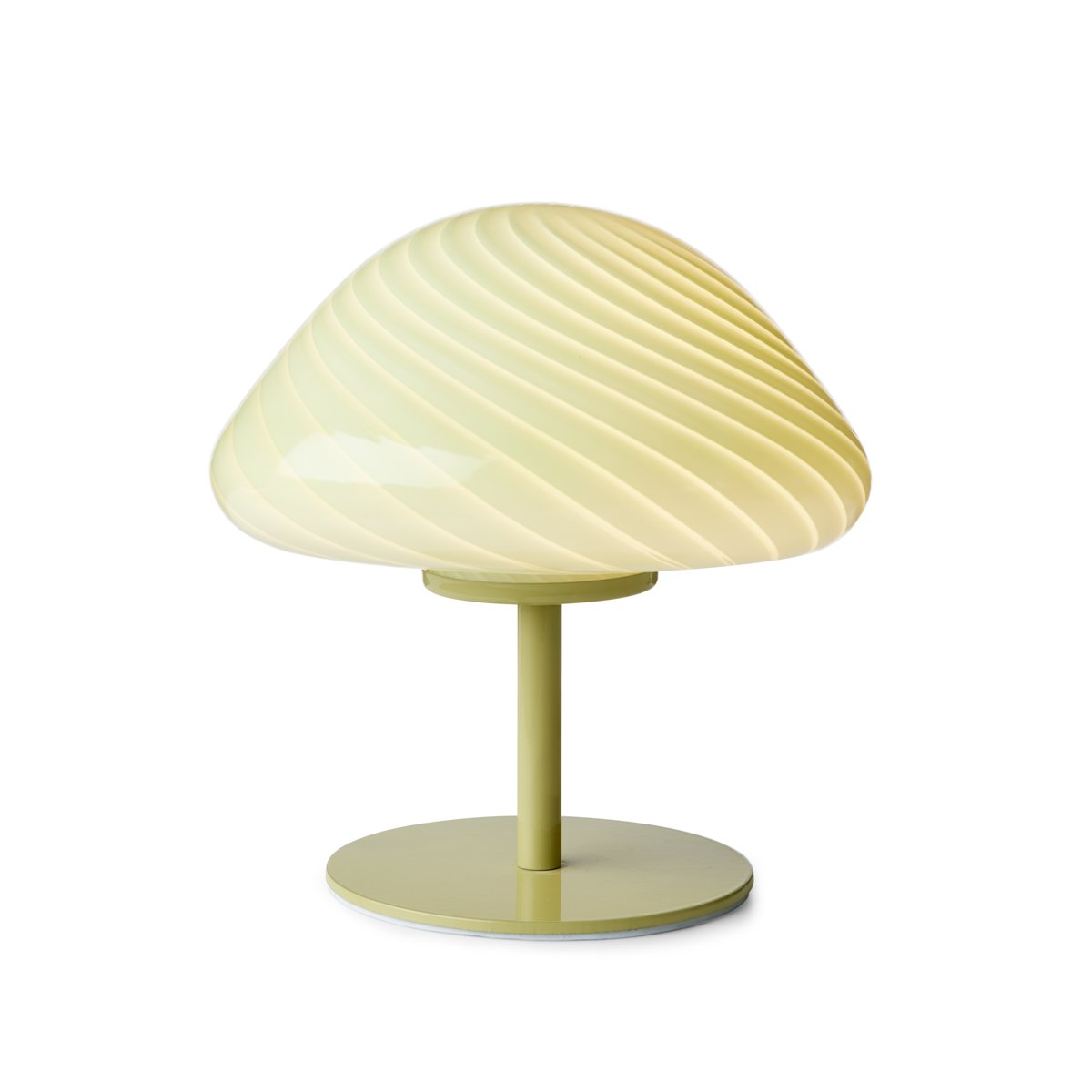 Lampe à poser Candy Mini Mush – Tête en verre, pied en métal olive