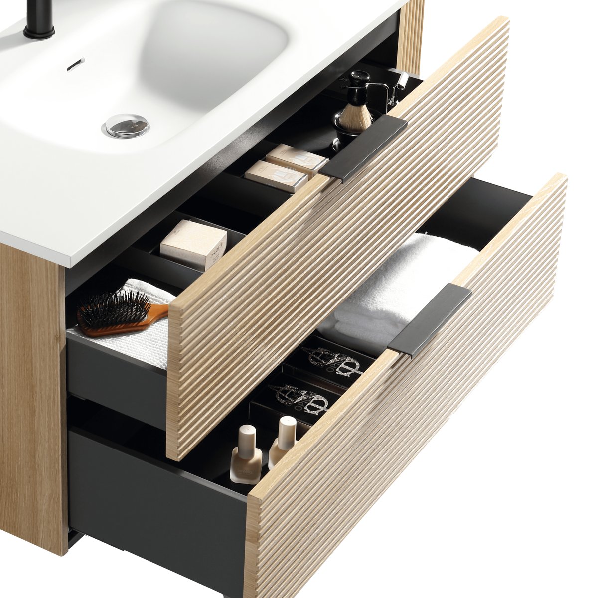 Ensemble salle de bain 120 cm chêne clair Aqualinea