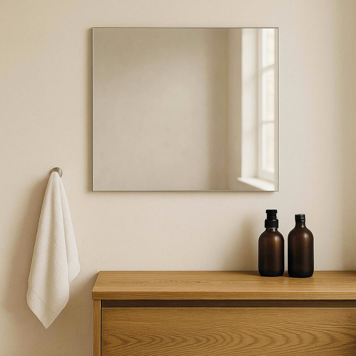 Miroir simple mural pour salle de bain