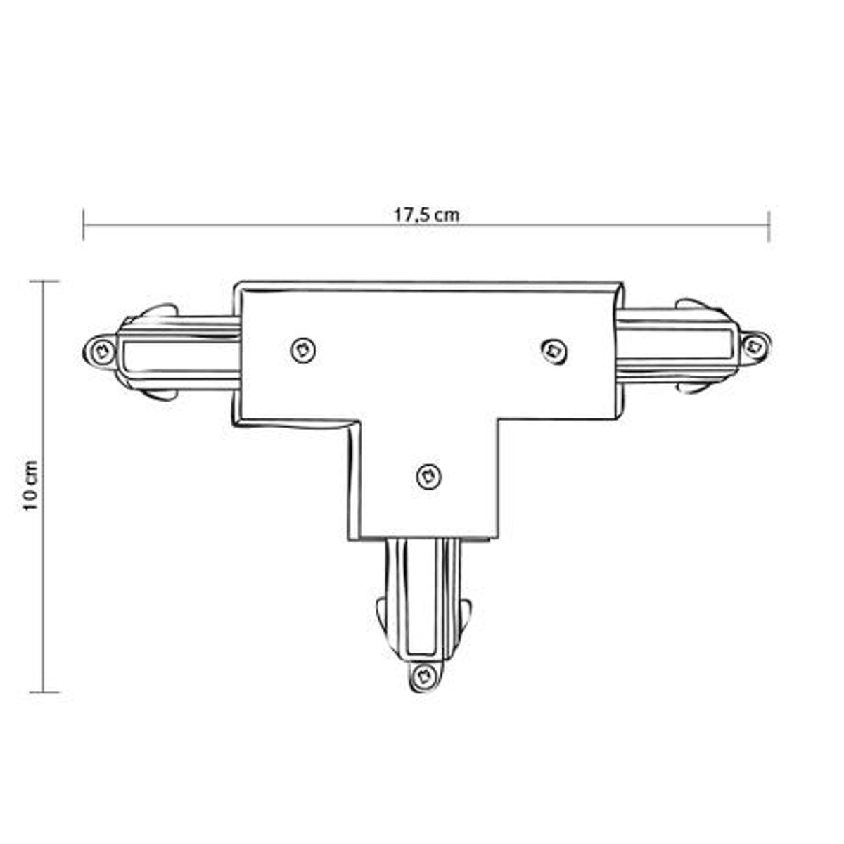 Connecteur en T 3 directions pour rail Halo Track – Blanc