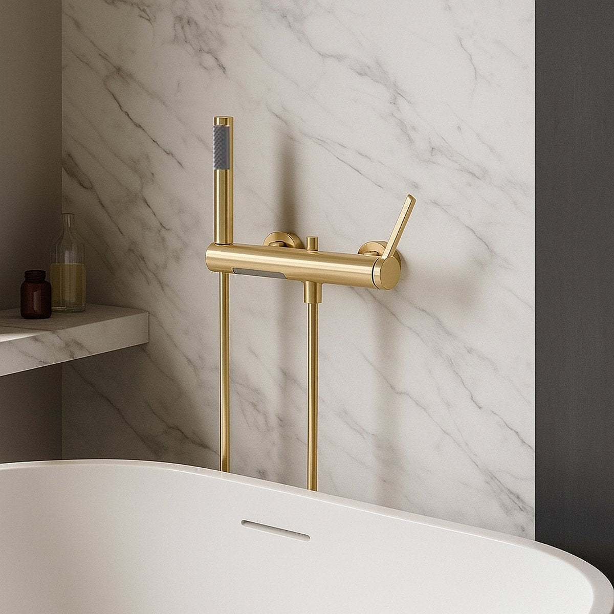 Mitigeur de bain or brossé