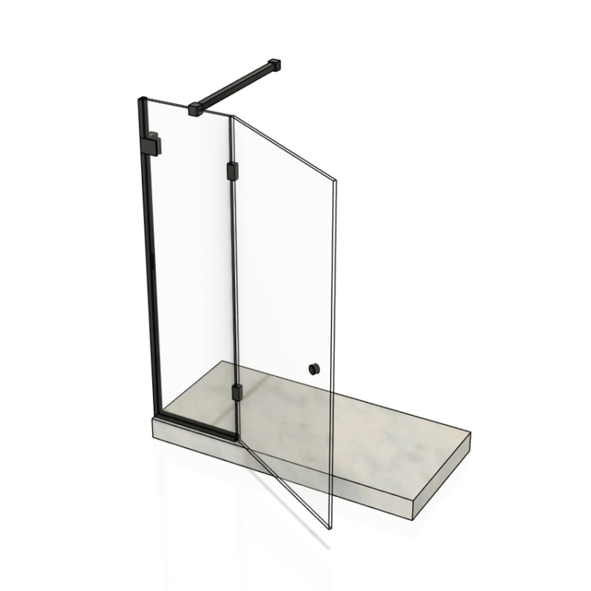 Pare-douche sur receveur en verre trempé sur mesure PAOLO - Chromé
