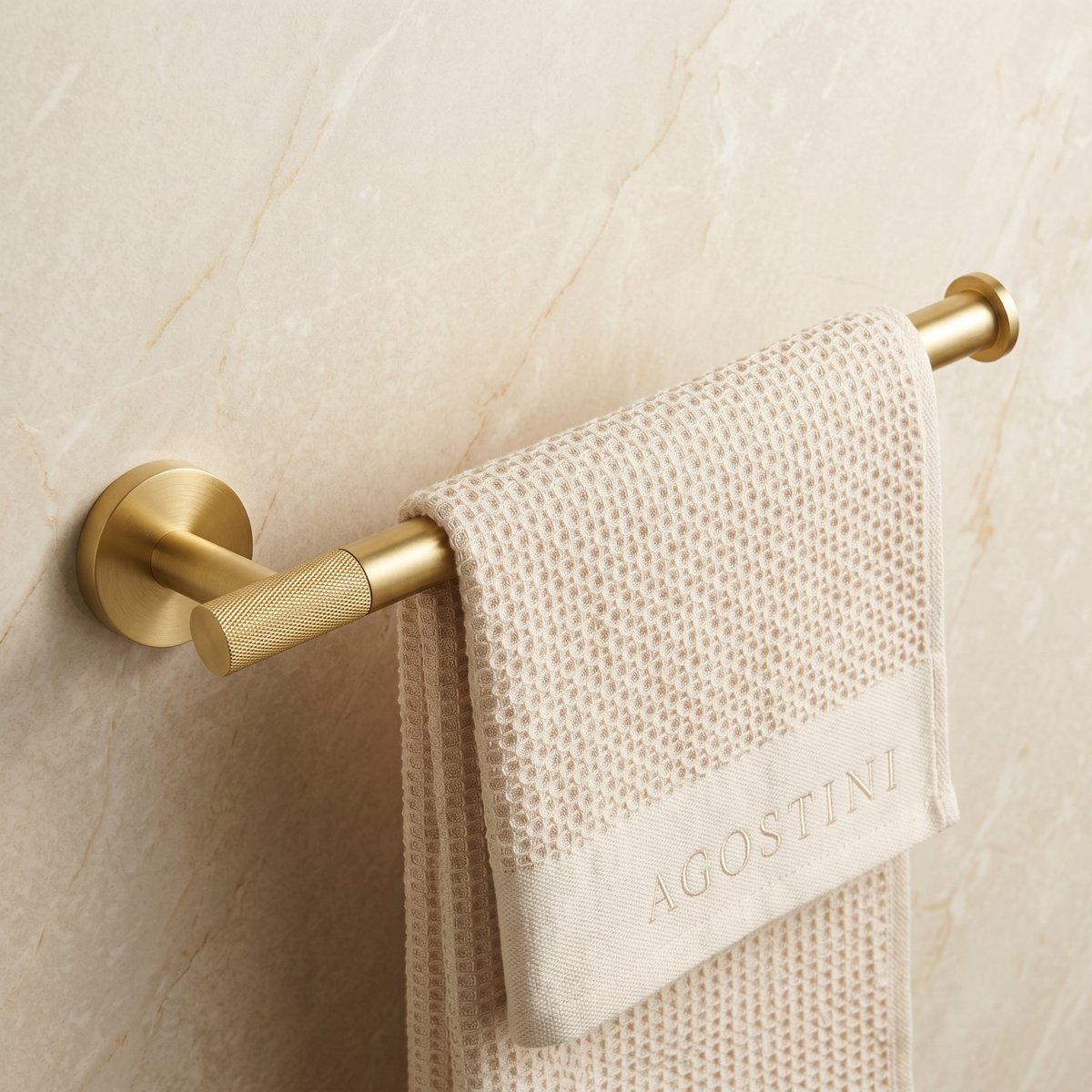 Porte-serviettes or brossé strié