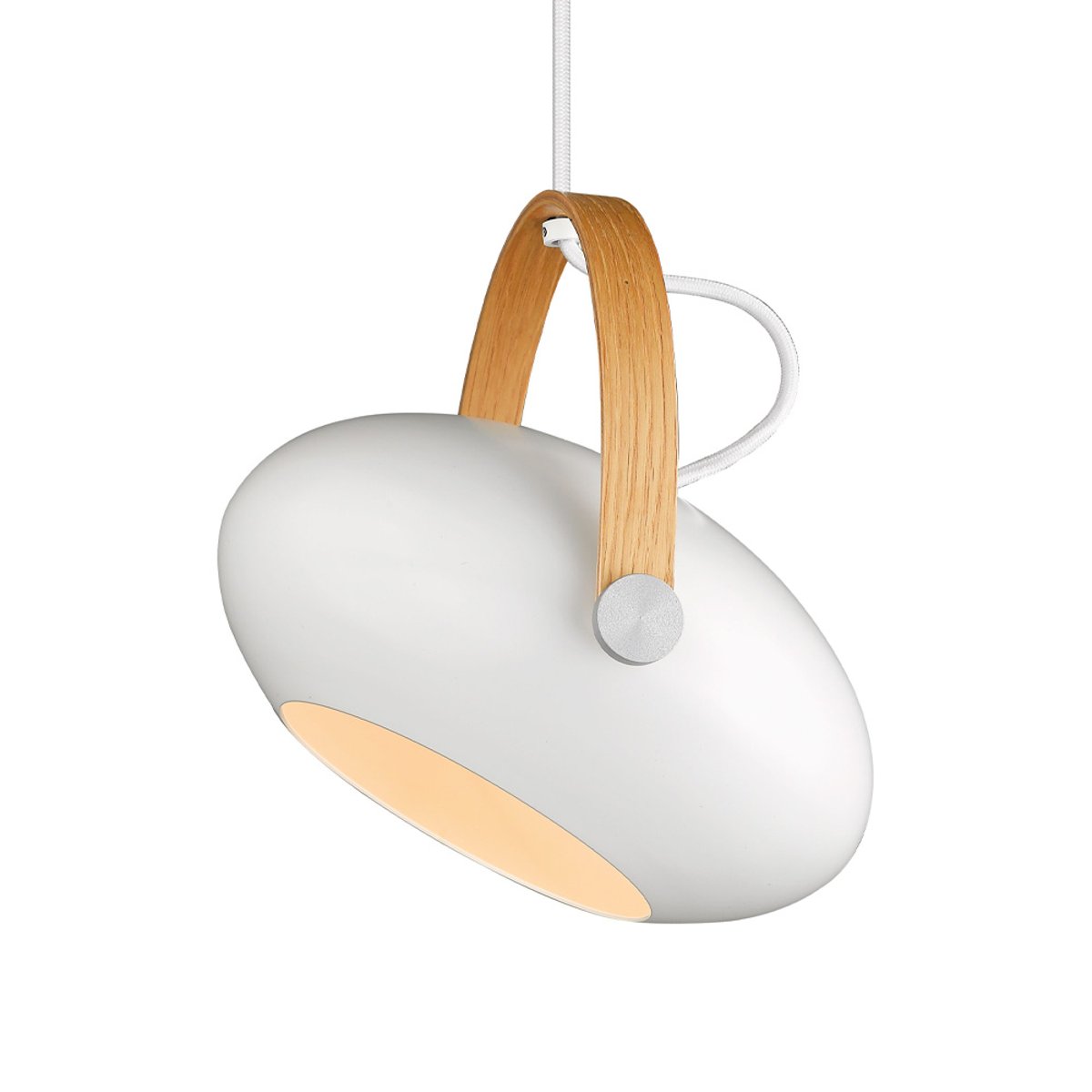 Suspension DC Ø26 E27 – Blanc / chêne