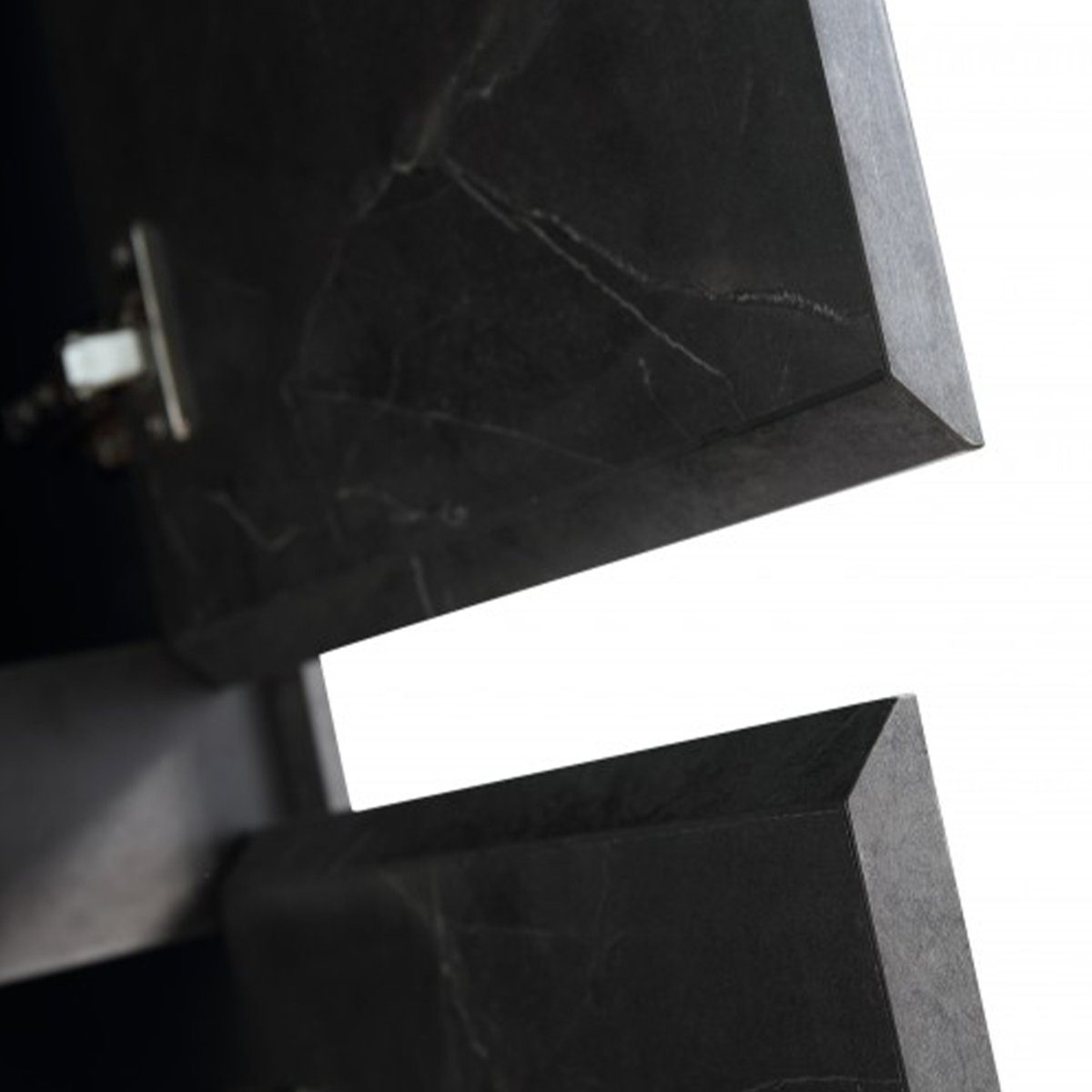 Ensemble meuble salle de bain 90 cm noir effet marbre Aquabella