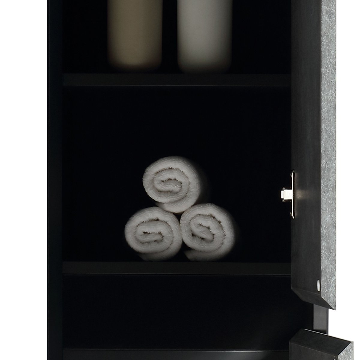 Colonne de salle de bain 160 cm noir effet marbre Aquasasso