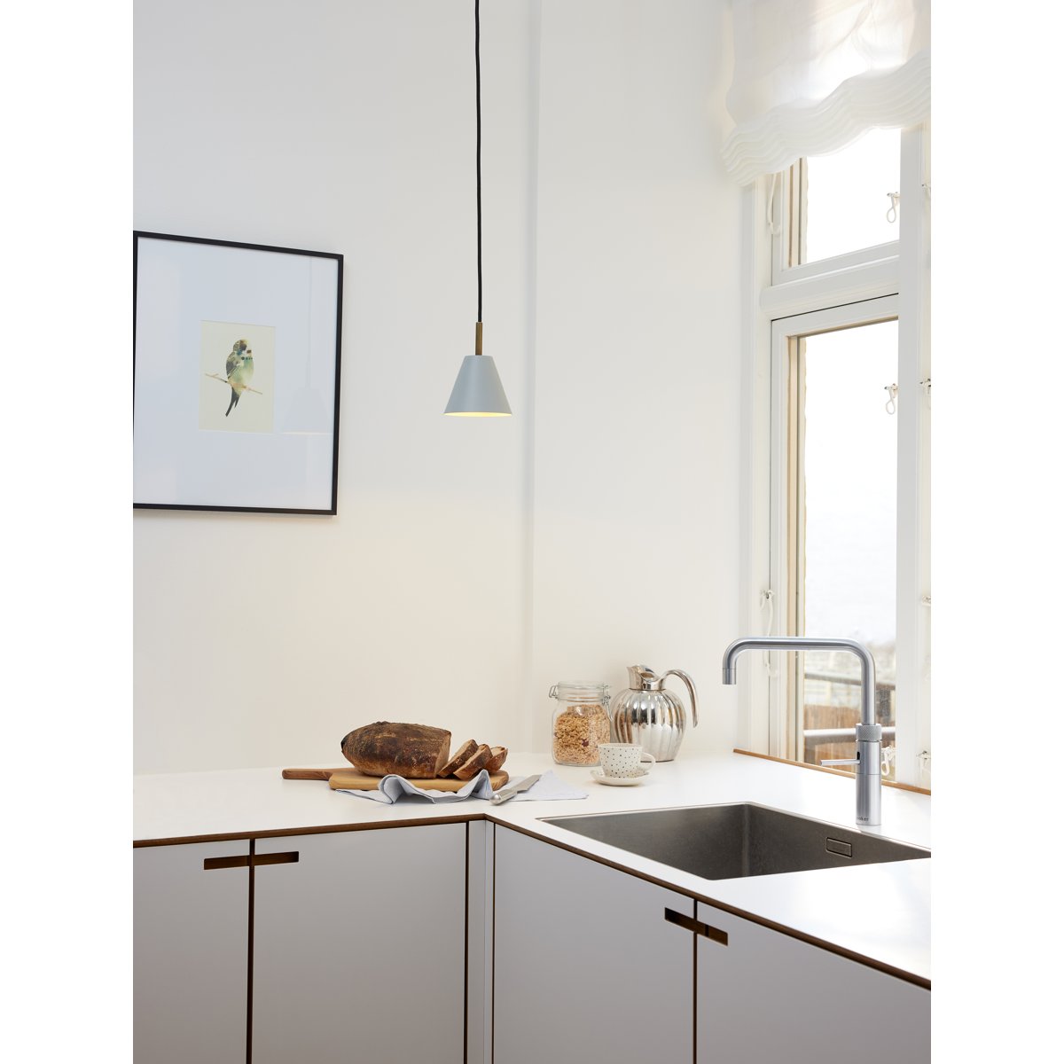 Suspension Hygge métal Ø12 cm – Gris chaud