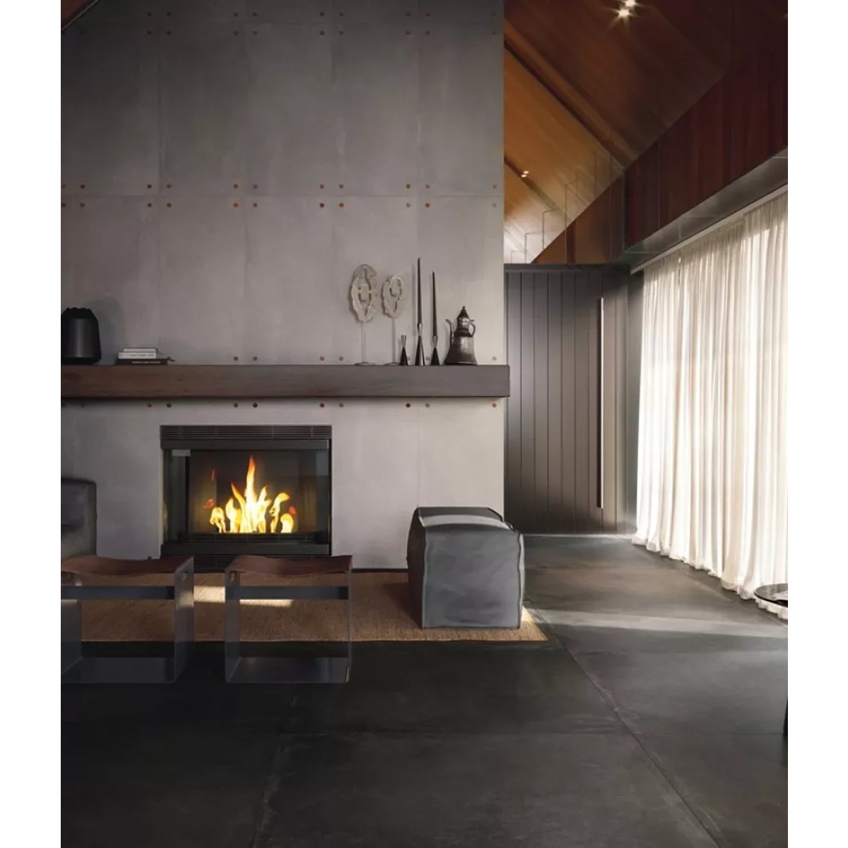 Carrelage Effet Béton AZUMA 120x120 Noir rectifié
