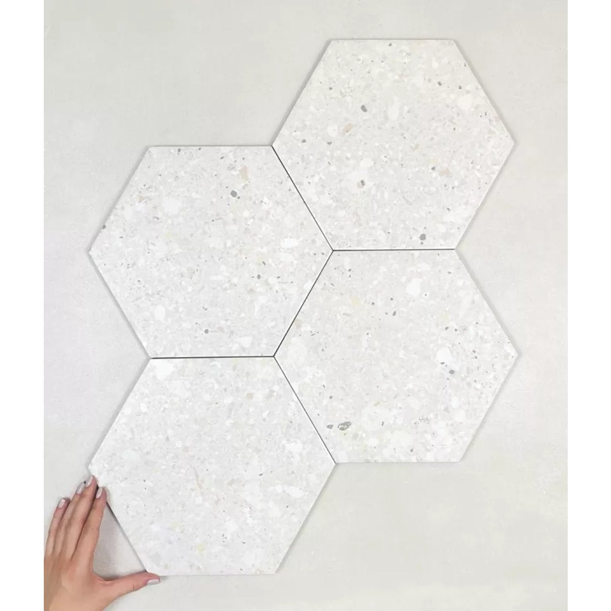 Carrelage Effet Terrazzo Hexagonal AROUSA 25,8x29 Blanco