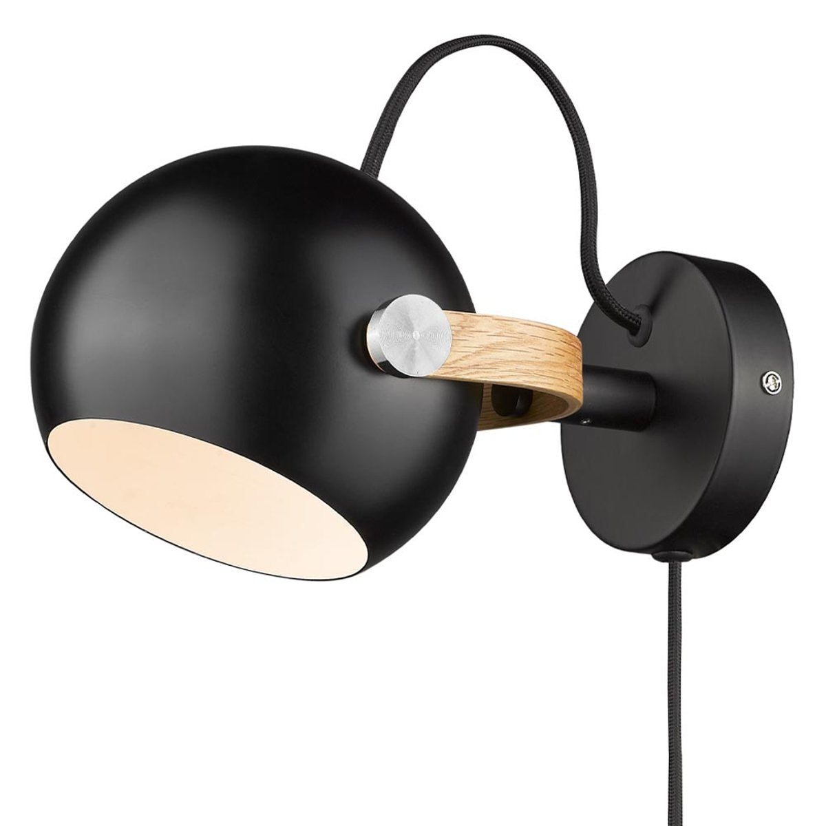 Applique DC Ø12 G9 – Noir / chêne