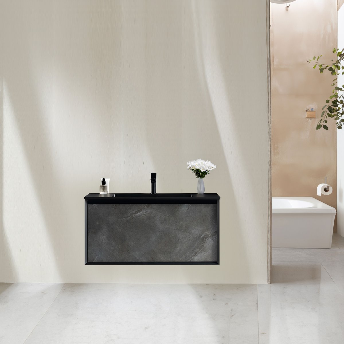 Colonne de salle de bain 120 cm chêne californien naturel Aquazur