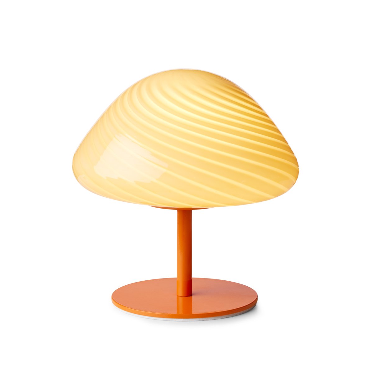 Lampe à poser Candy Mini Mush – Tête en verre, pied en métal orange