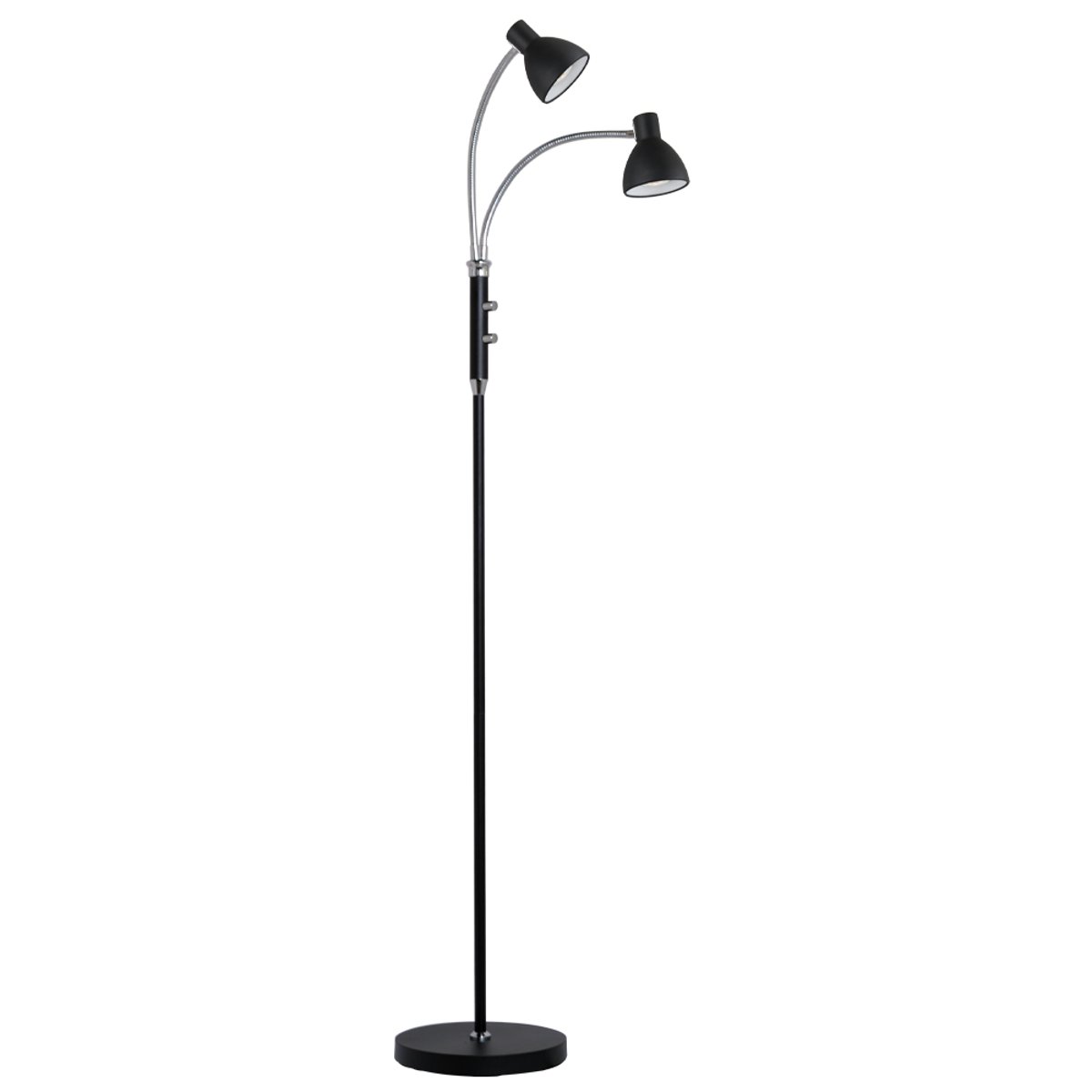 Lampadaire LED Hudson 2 lumières – Noir