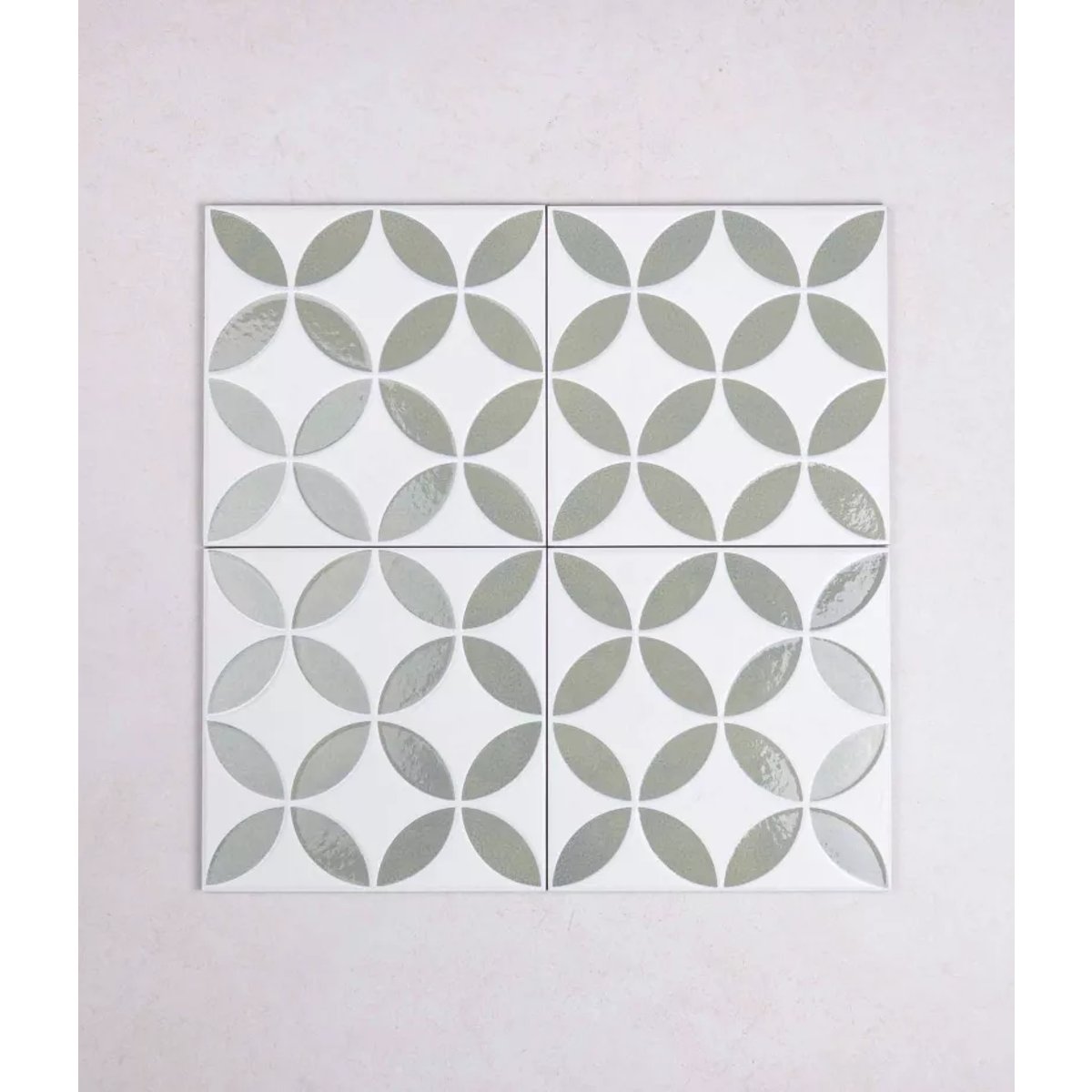 Carrelage Imitation Carreaux De Ciment 22,3x22,3 MAYARI Green Petals