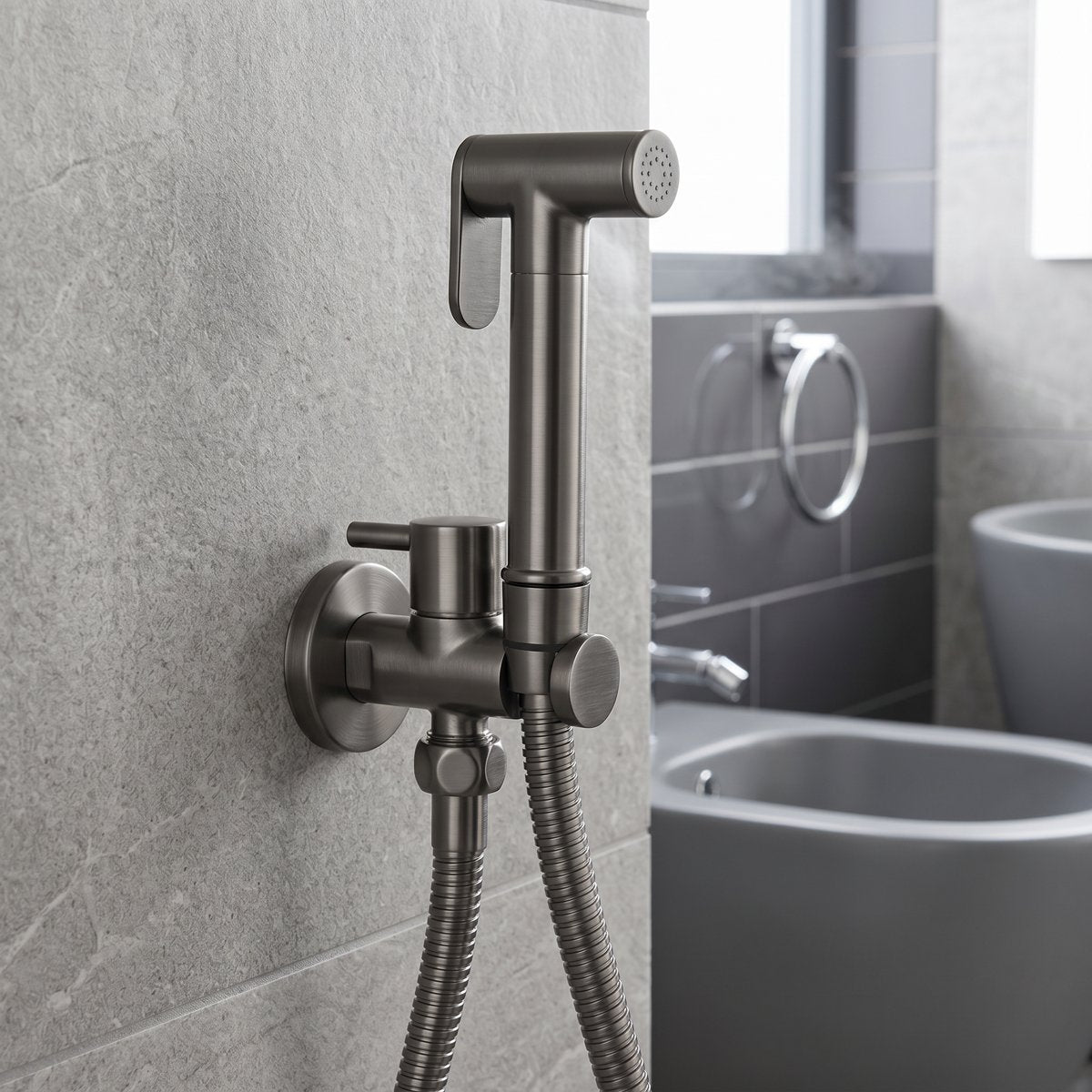 Douchette hygiénique gris brossé